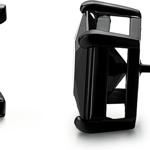 Jewelry - 316L Stainless Steel Black Stud Earrings - Hypoallergenic CZ for All Occasions